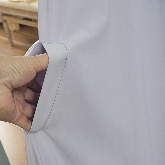Athleta Mara Maxi Button Down Athleisure Travel Dress Pockets Lilac Twilight M - Picture 7 of 15